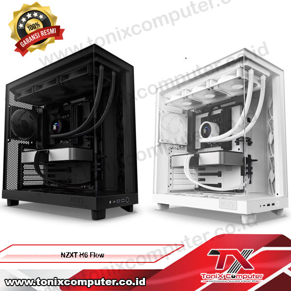 NZXT H6 FLOW Compact Dual-Chamber Mid-Tower Airflow Case, Black